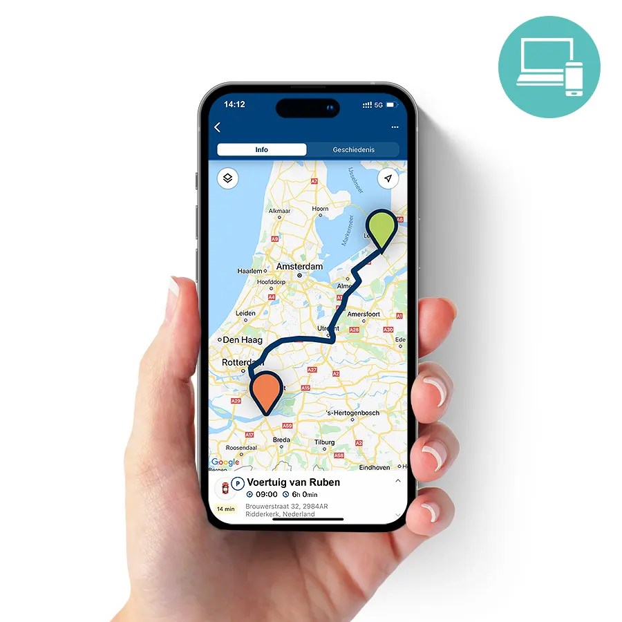 Nedsoft Live GPS tracker Bestelbus Inbouw