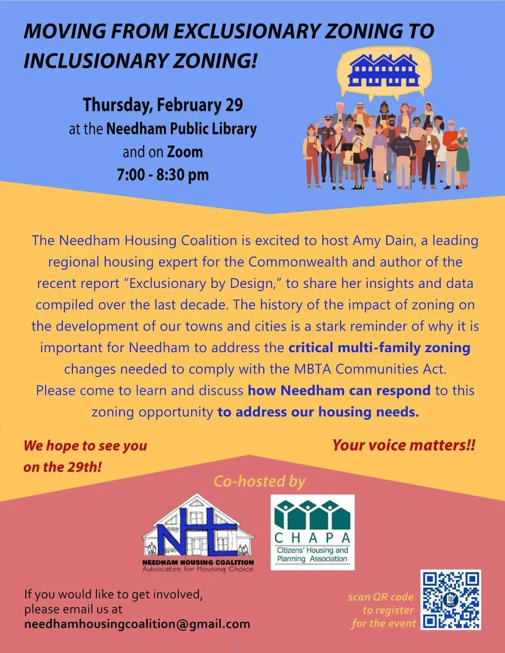 Needham Housing Coalition Monthly Open Meeting Moving from
