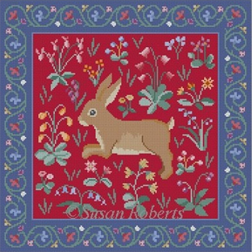 NeedlepointUS Susan Roberts Needlepoint Designs Cluny Rabbit Red
