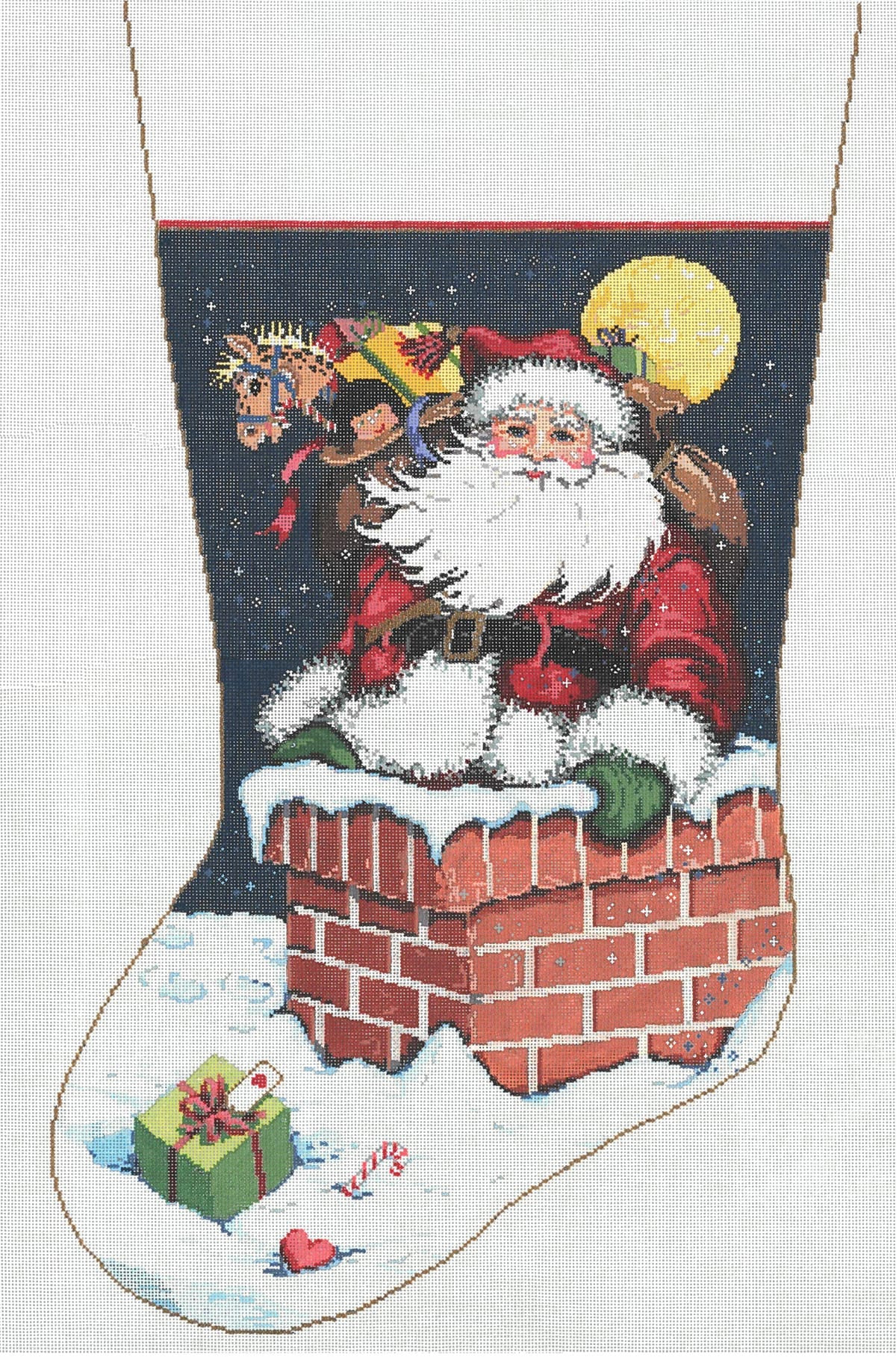 NeedlepointUS Snow Flurries Stitch Painted Needlepoint Christmas