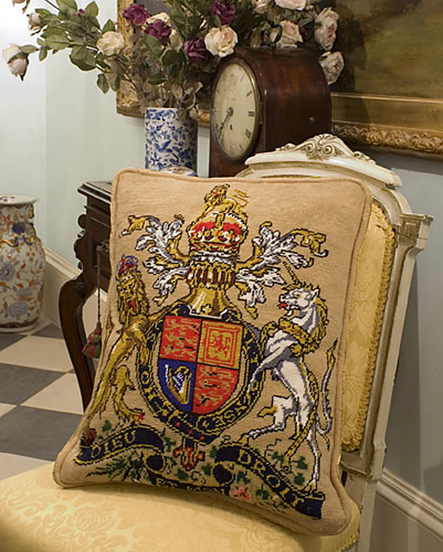 NeedlepointUS Royal Coat of Arms Needlepoint Cushion Kit from The