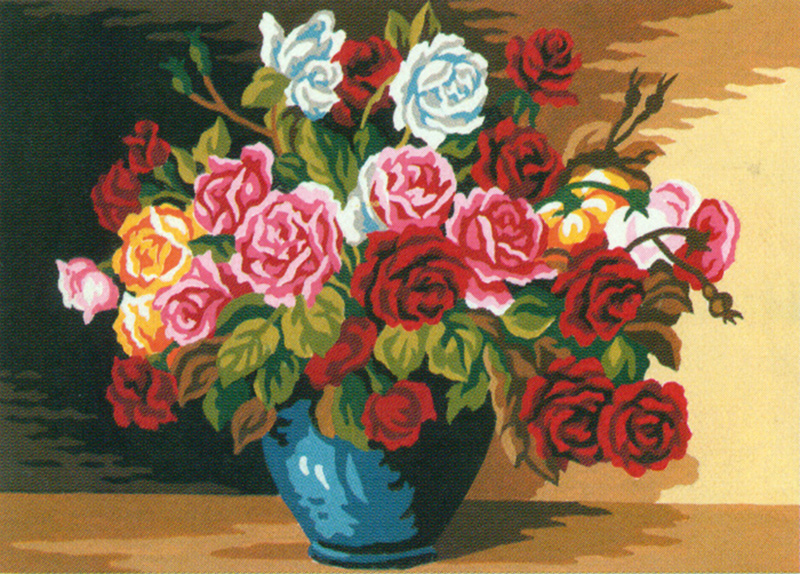 NeedlepointUS Worldclass Needlepoint Elegant Roses Collection d'Art Needlepoint Canvas