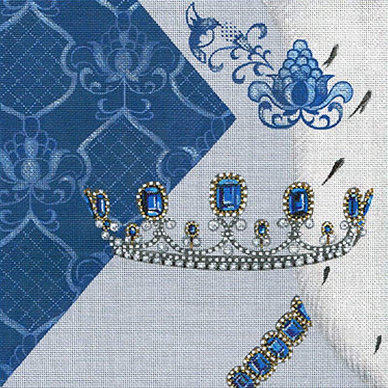 NeedlepointUS Leigh Designs Handpainted Needlepoint Canvases Crown Jewels Countess
