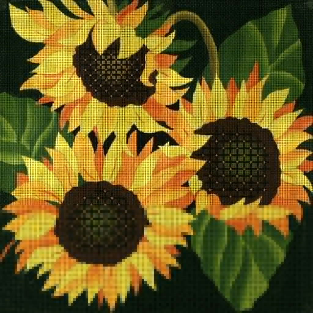 NeedlepointUS Giant Sunflower Hand Painted Needlepoint Canvas from