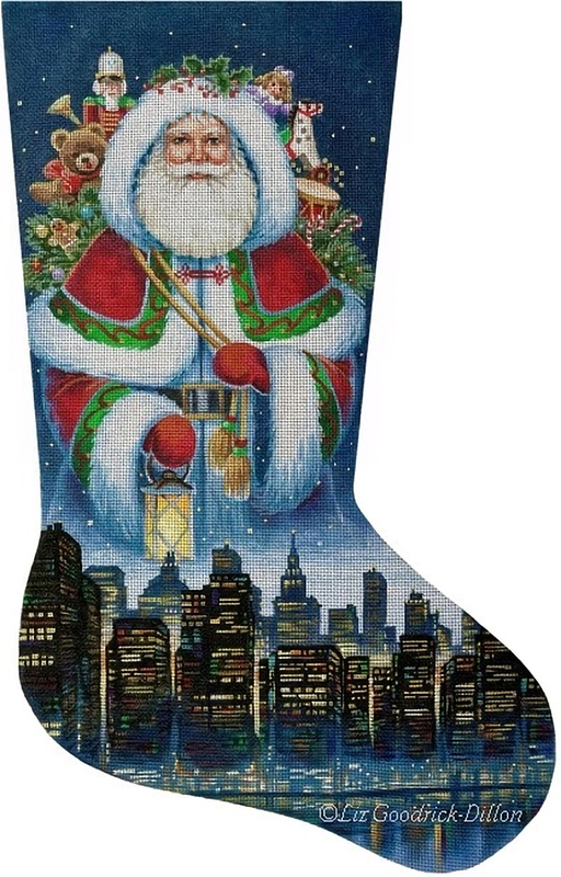 NeedlepointUS Spirit of Christmas City Hand Painted Needlepoint