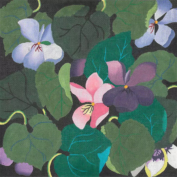 NeedlepointUS Giant Violets Hand Painted Needlepoint Canvas from