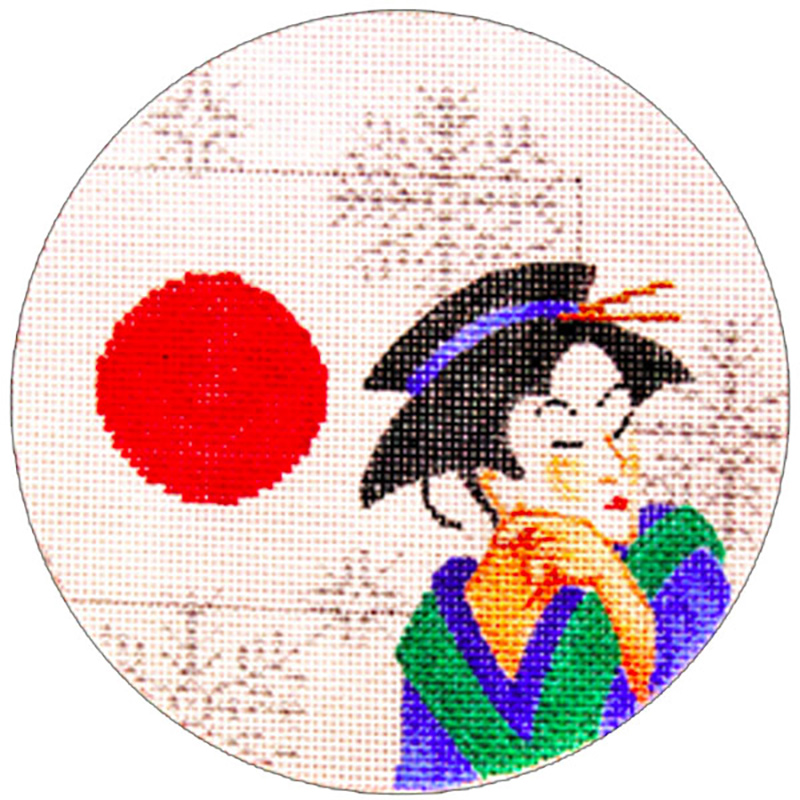 NeedlepointUS Japan Ornament Hand Painted Needlepoint Canvas from