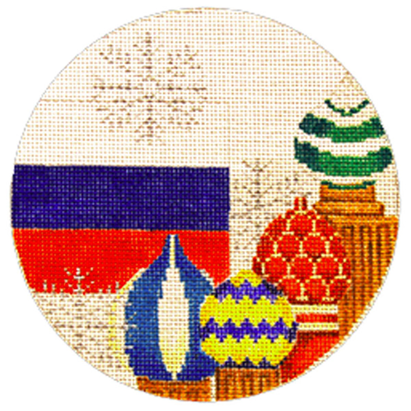 NeedlepointUS Russia Ornament Hand Painted Needlepoint Canvas from Trubey Designs, Hand