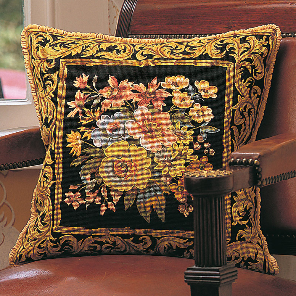 NeedlepointUS Glorafilia Needlepoint Versailles Flowers Maron