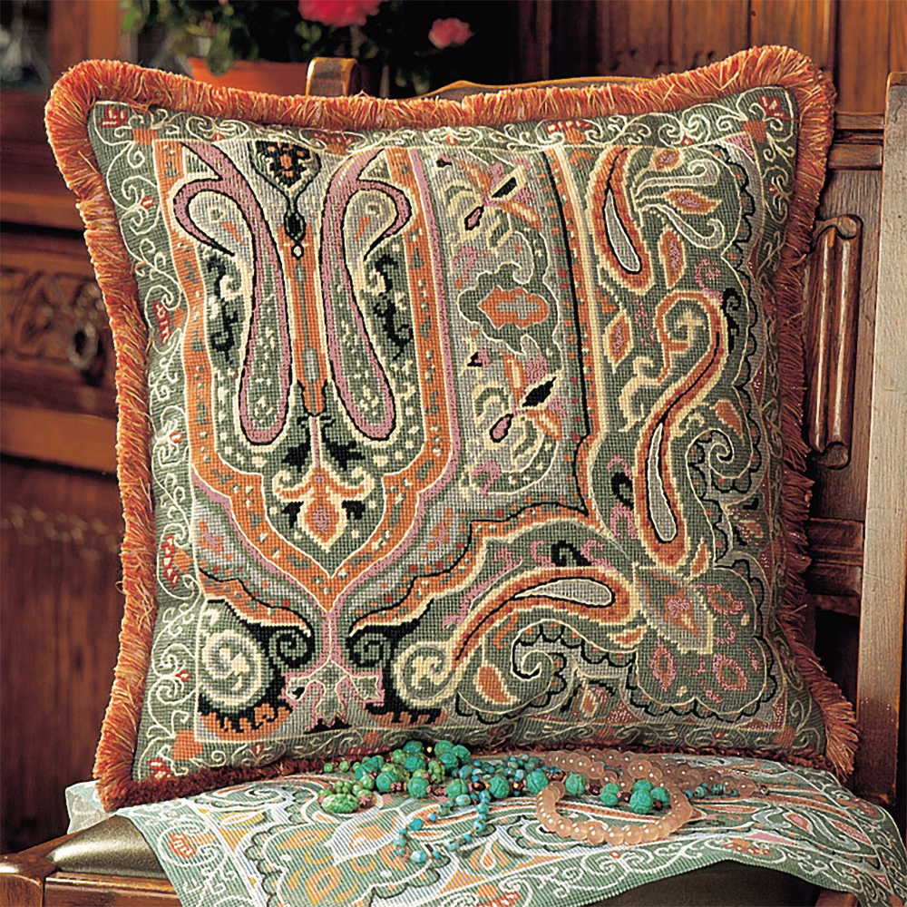 NeedlepointUS Glorafilia Needlepoint Cushions & Pillows Paisley