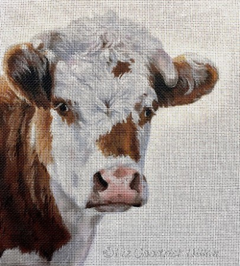 NeedlepointUS Liz GoodrickDillon Hand Painted Needlepoint Moo