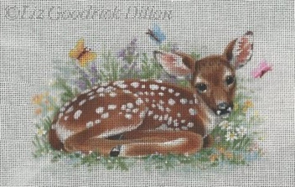 NeedlepointUS Liz GoodrickDillon Hand Painted Needlepoint Fawn