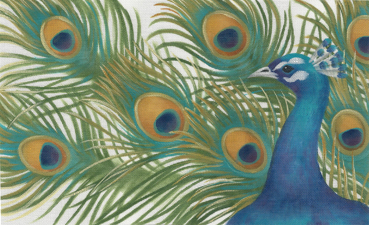 NeedlepointUS Liz GoodrickDillon Hand Painted Needlepoint Peacock