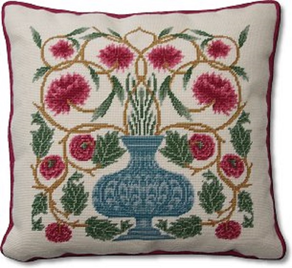 NeedlepointUS William Morris Flowerpot Cushion Kit, Cushion Kits