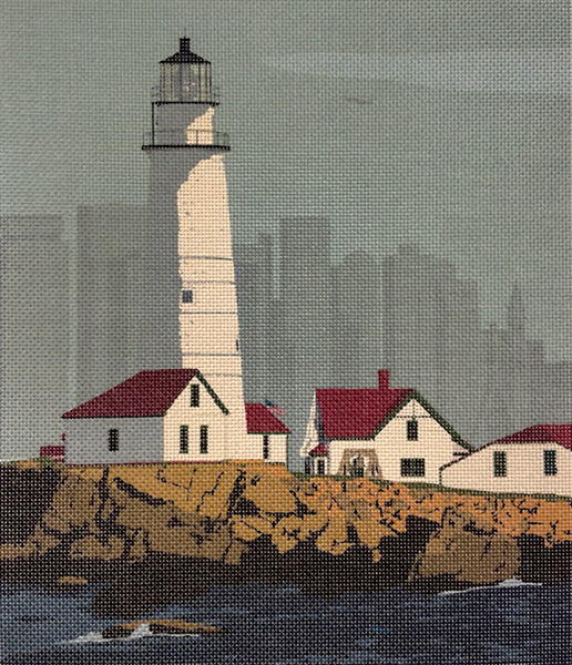 NeedlepointUS Little Brewster Lighthouse by Alan Claude, Printed