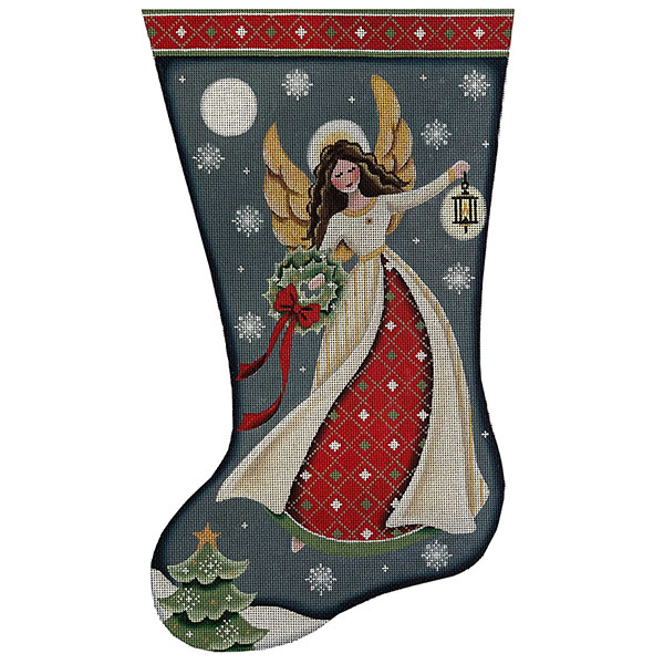 Rebecca Wood Christmas Stockings NeedlepointUS Christmas Angel Hand Painted Stocking Canvas from
