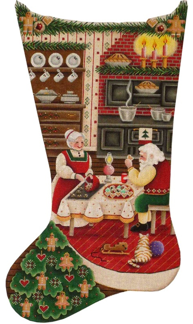 Rebecca Wood Christmas Stockings NeedlepointUS Christmas Kitchen Hand Painted Stocking Canvas from