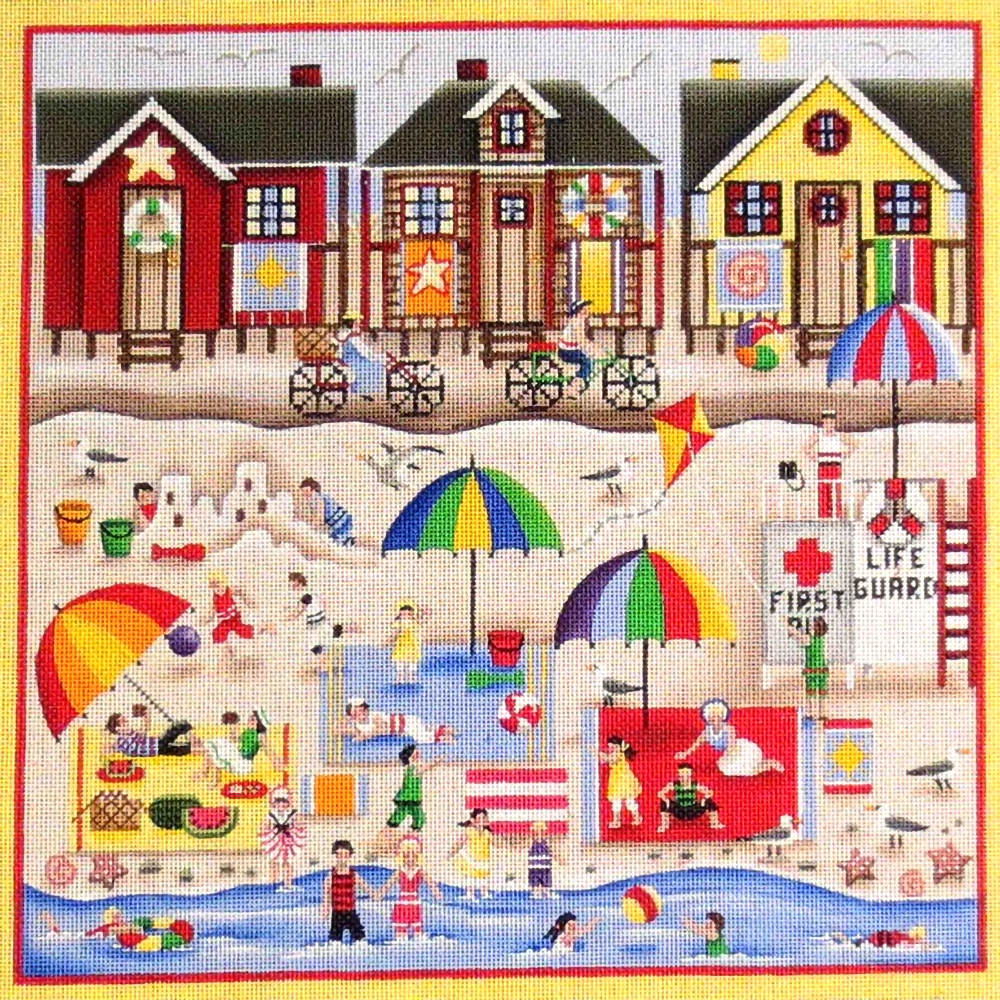 NeedlepointUS Beach Memories Hand Painted Needlepoint Canvas from