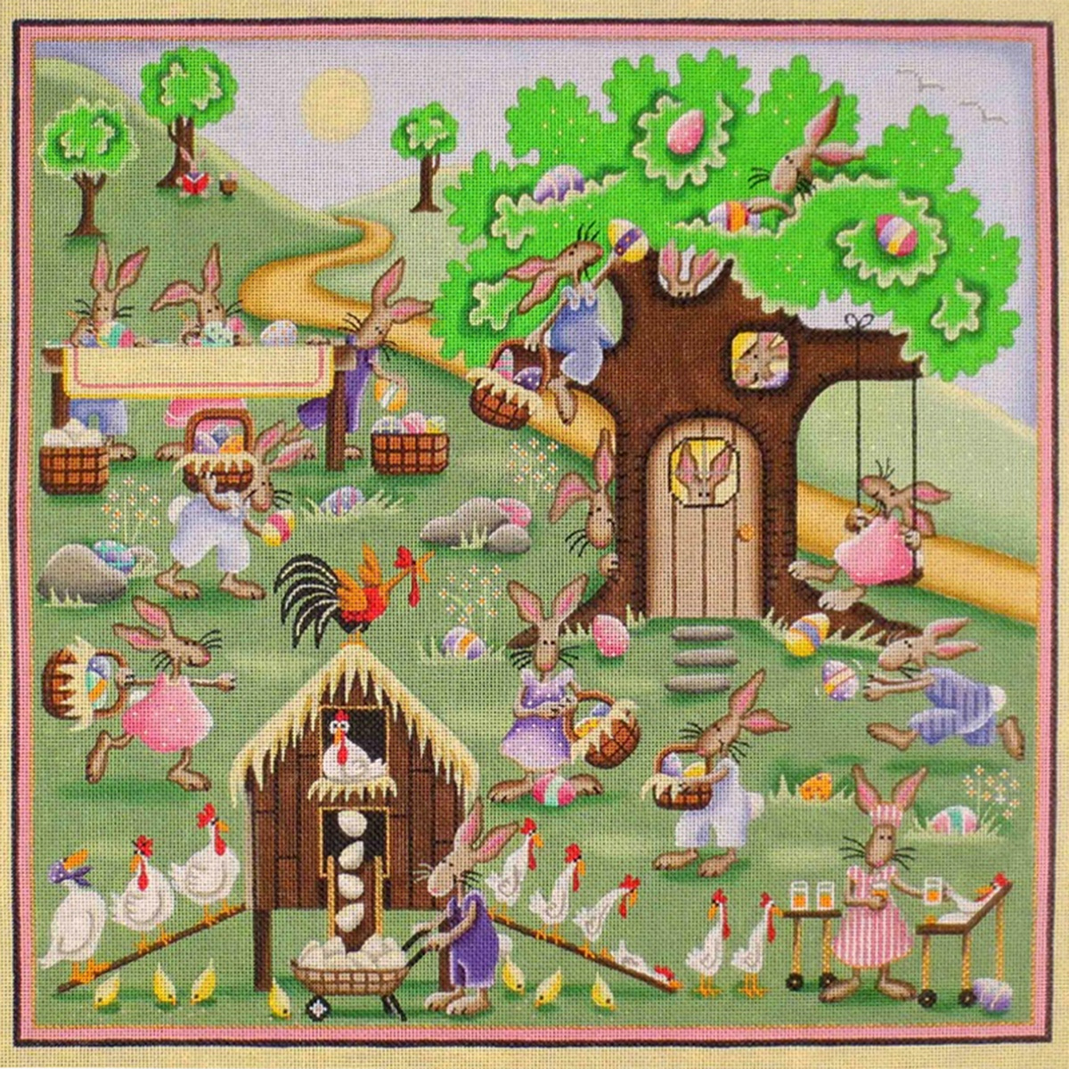 NeedlepointUS Easter Business Hand Painted Canvas from Rebecca Wood