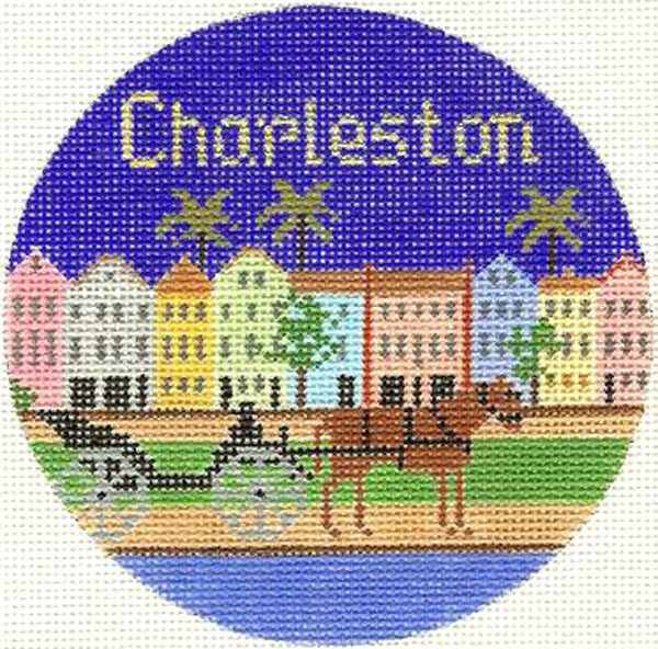 NeedlepointUS Charleston Hand Painted Miniature Needlepoint Canvas