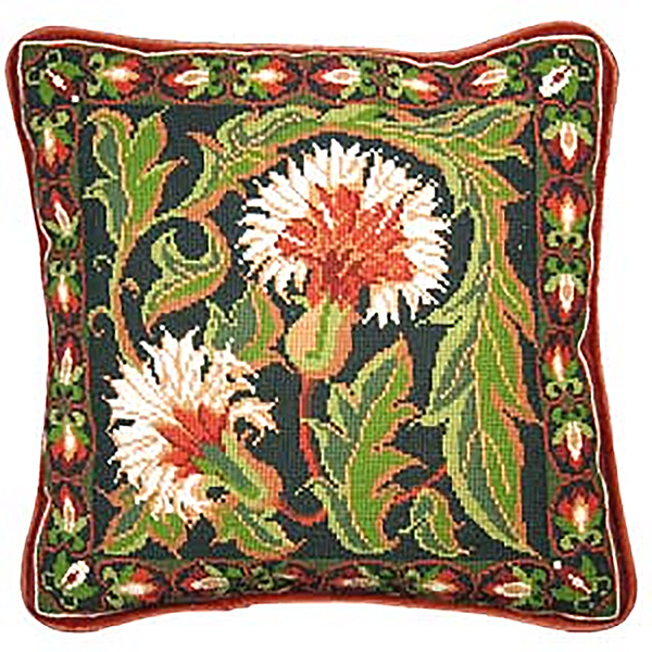 NeedlepointUS Animal Fayre Needlepoint Cushions Kit Autumn Carnation