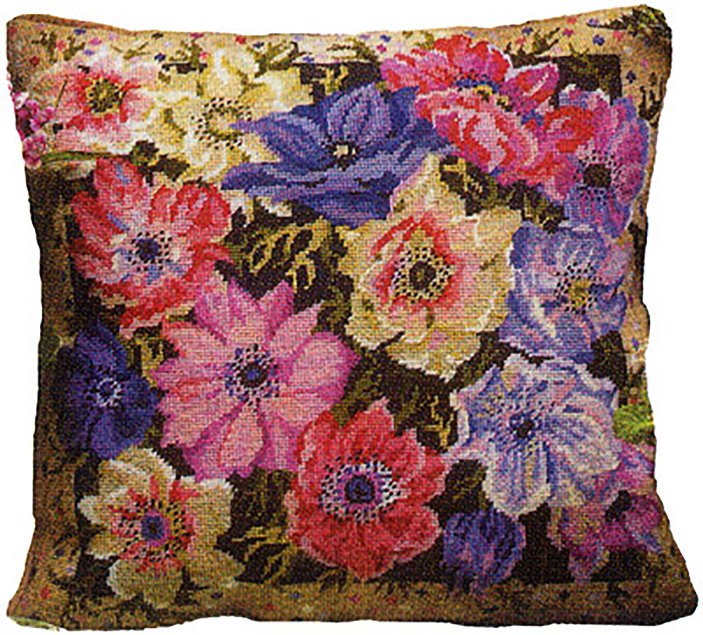 NeedlepointUS Primavera Needlepoint Cushion Kit Anemone Garden