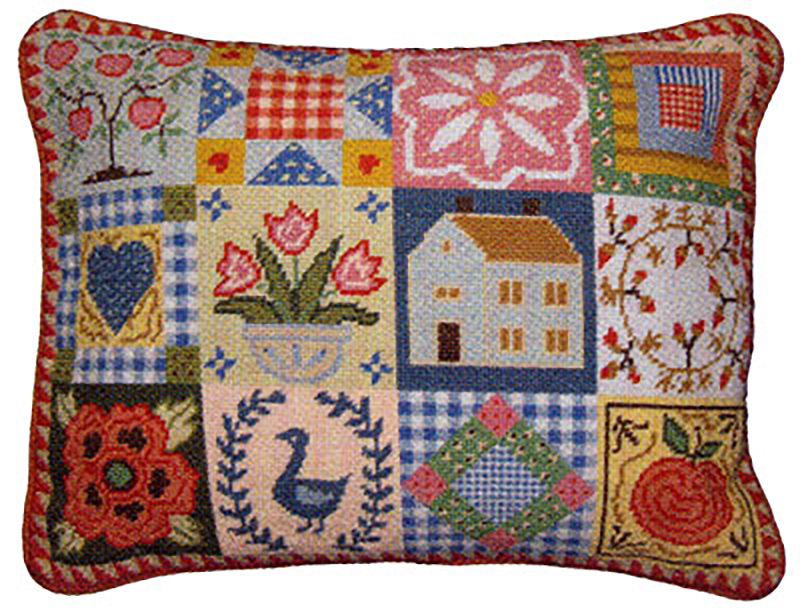 NeedlepointUS Primavera Needlepoint Cushion Kit Shaker Patchwork