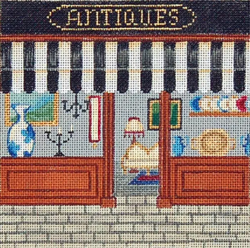NeedlepointUS Antique Shop HandPainted Needlepoint Canvas, Hand
