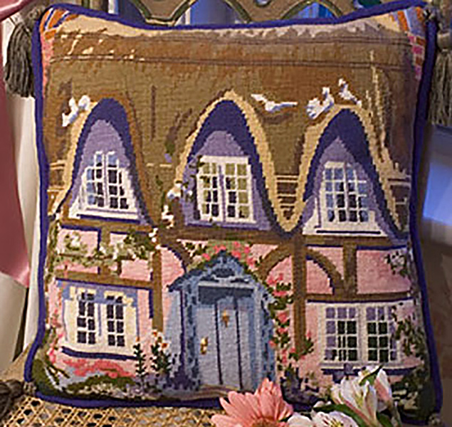 NeedlepointUS The English Thatched Cottage Needlepoint Cushion Kit