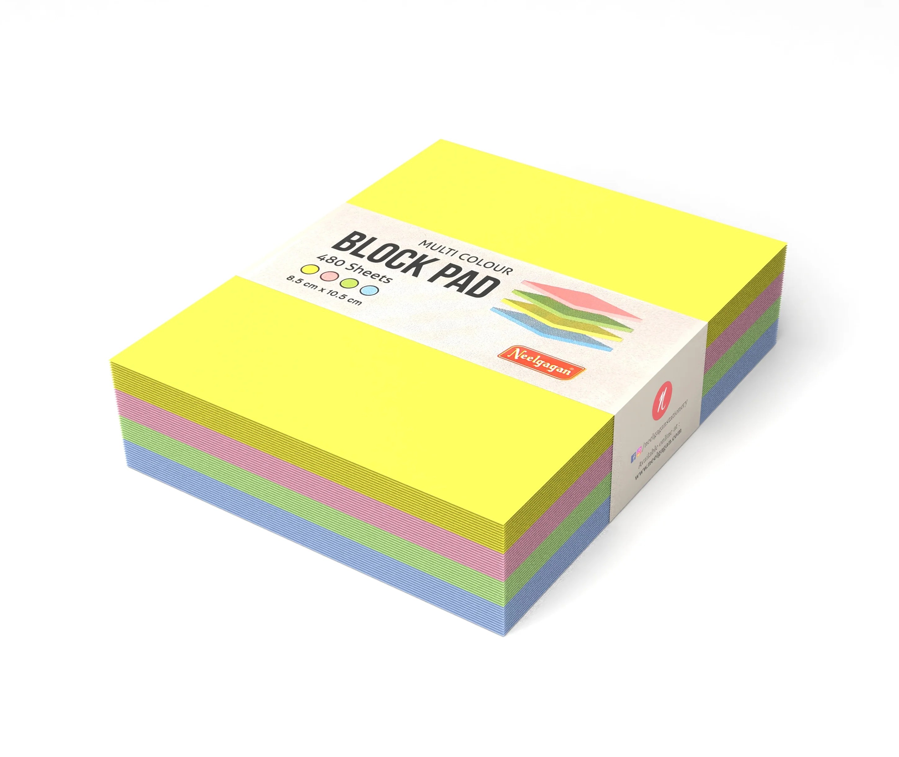 Paper Block Pad (Memo Pad), 480 Pages (Mixed and White) (8.5 cm x 10.5