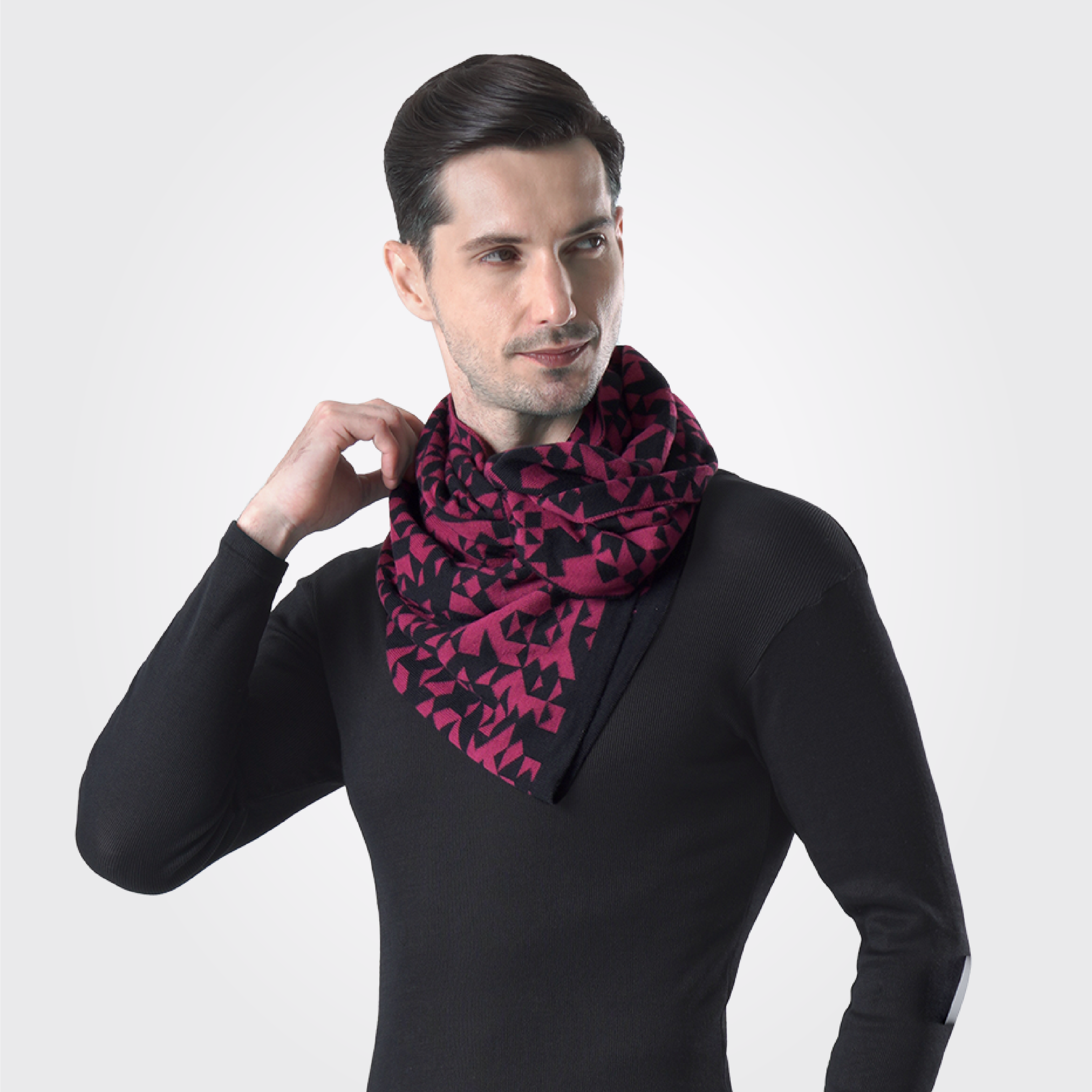 AS043 Geometric Pattern Shawl Nefful USA