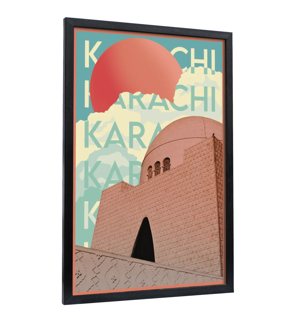 Karachi City Poster Frame Negative Space