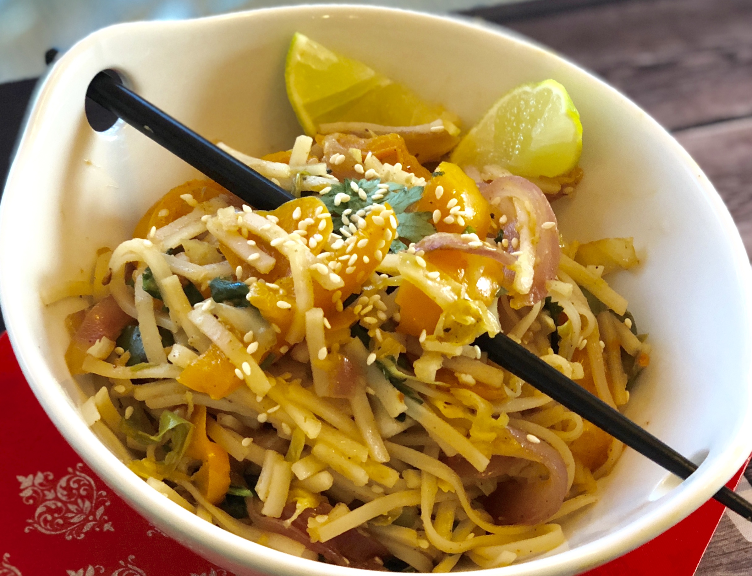 StirFried Vegetarian rice Noodles Hawker Style Neha's Vegan Kitchen