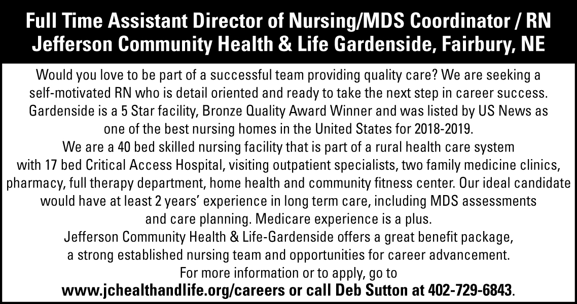 Asst. DON/MDS Coordinator/RN Nebraska Hires