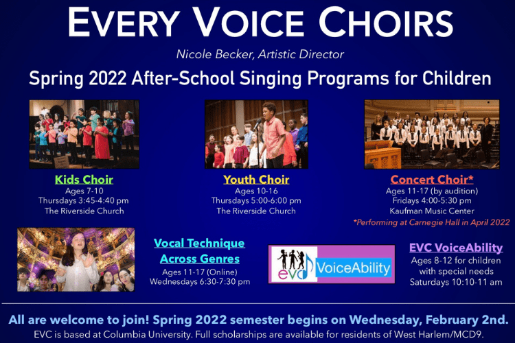 Evc Fall 2022 Every Voice Choirs: Spring 2022 Programs | Columbia | Neighbors