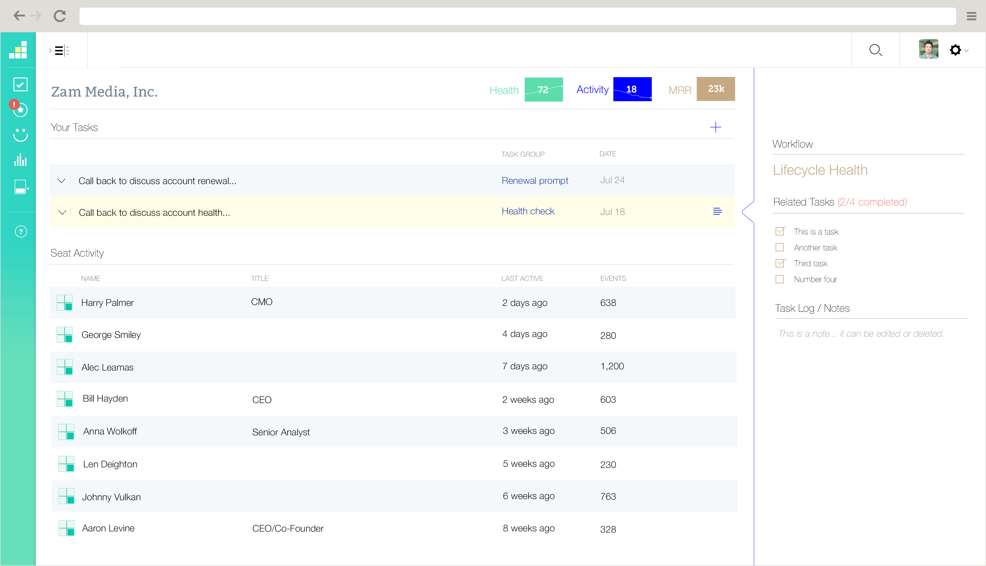 Preact - web app screen 01