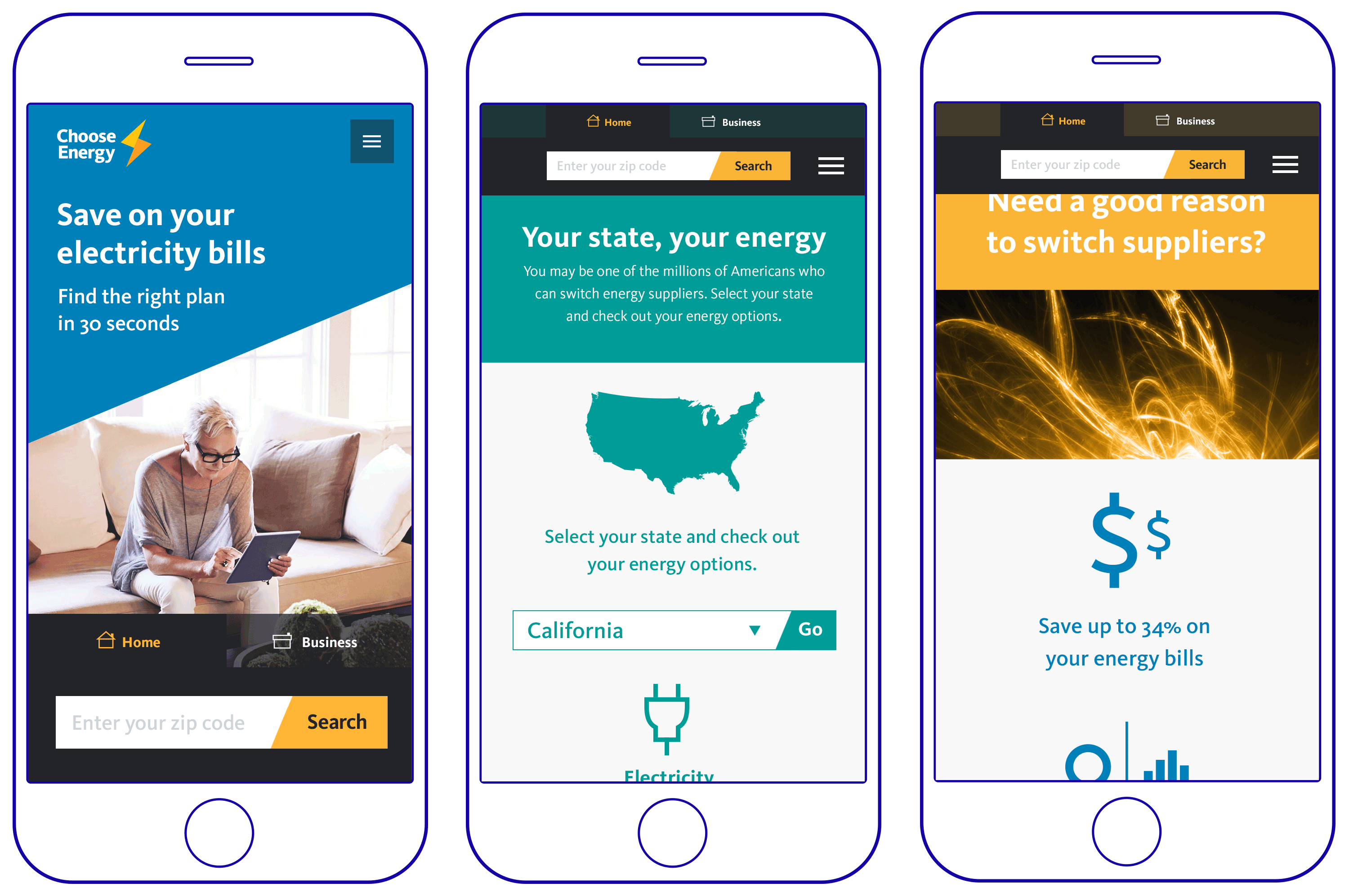 Choose Energy - mobile website