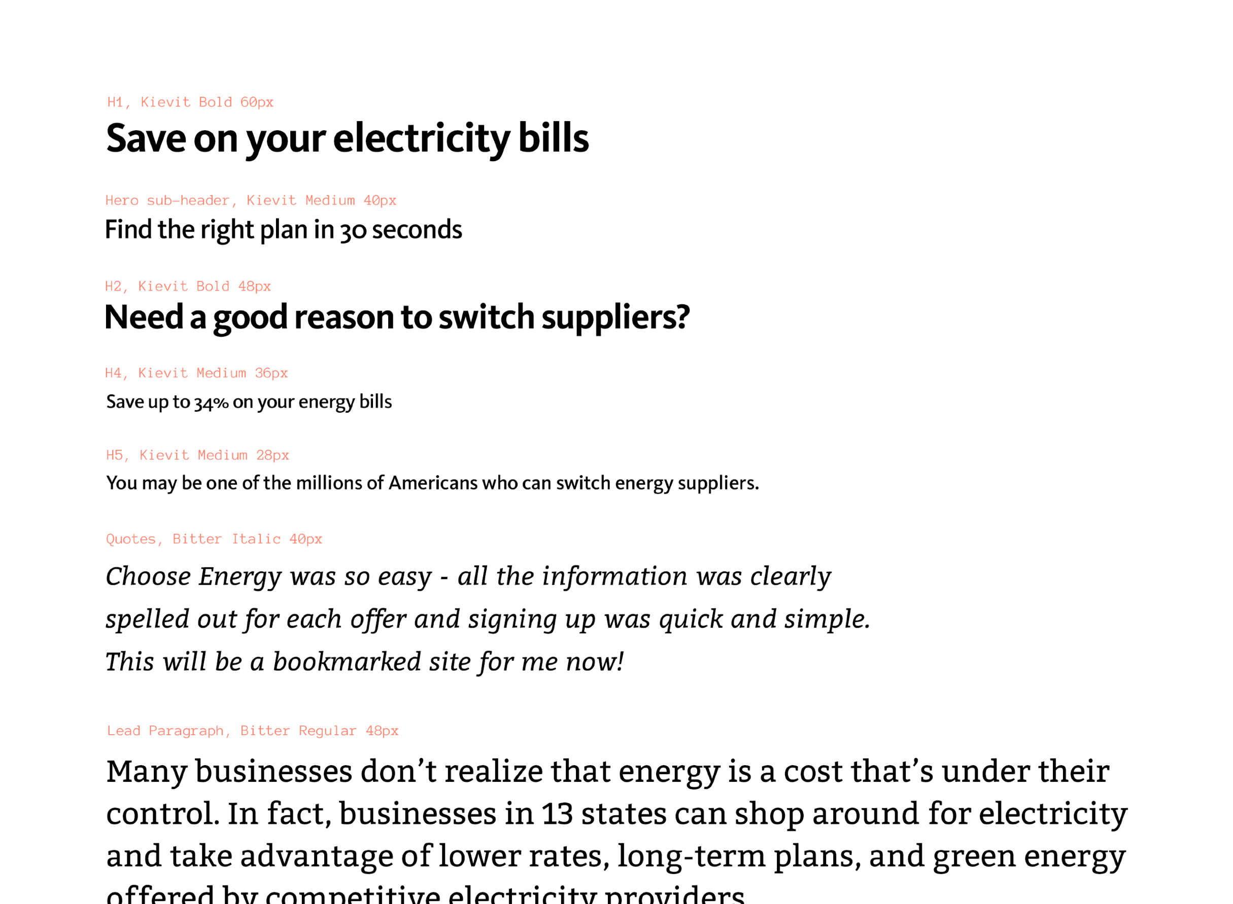 Choose Energy - typography
