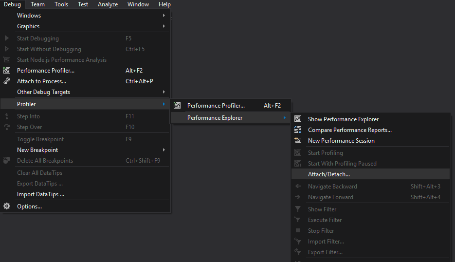 Profiling Unit Test in Visual Studio Community 2015 Code with the wind