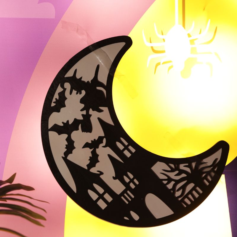 NEJE laser engraver ideas—Halloween Moon Wall Decor NEJE Ideas