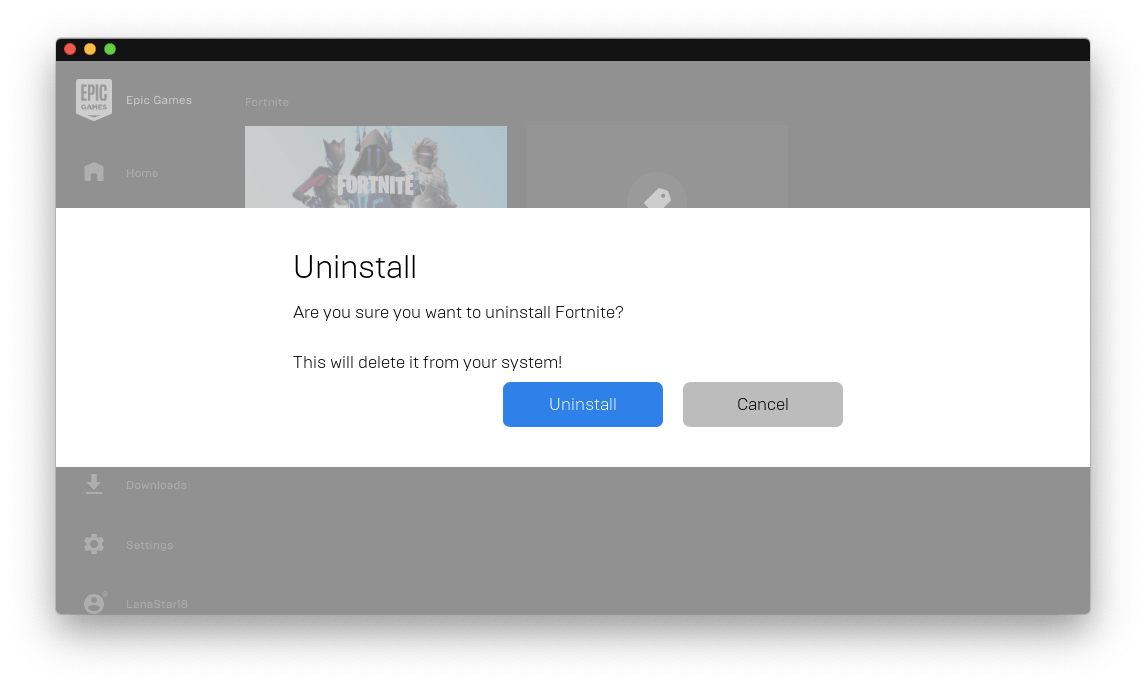 Uninstall Fortnite on a Mac