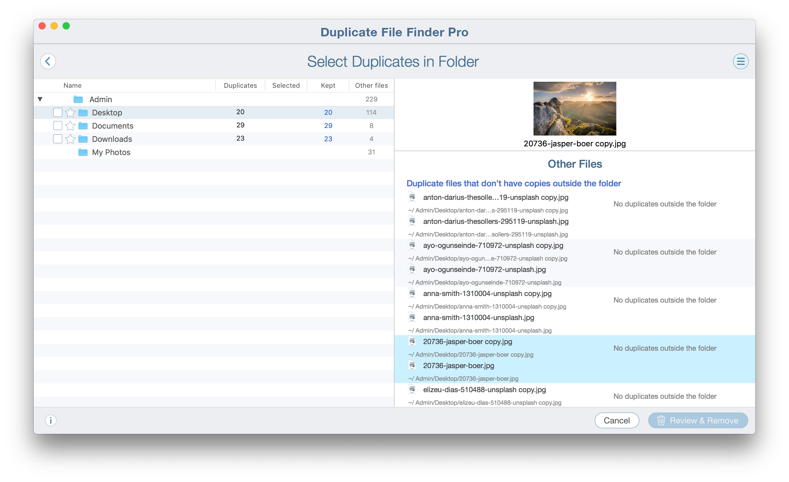 How to Select Duplicates in Particular Folders on Mac