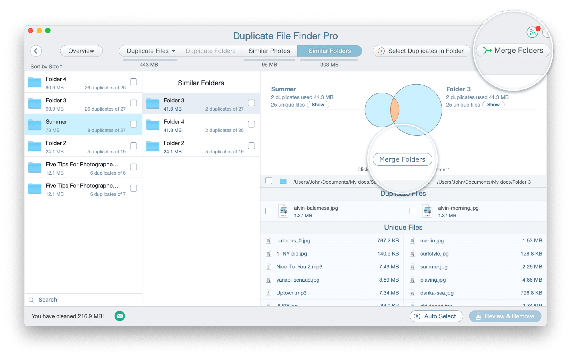 Duplicate File Finder How to merge Similar Folders