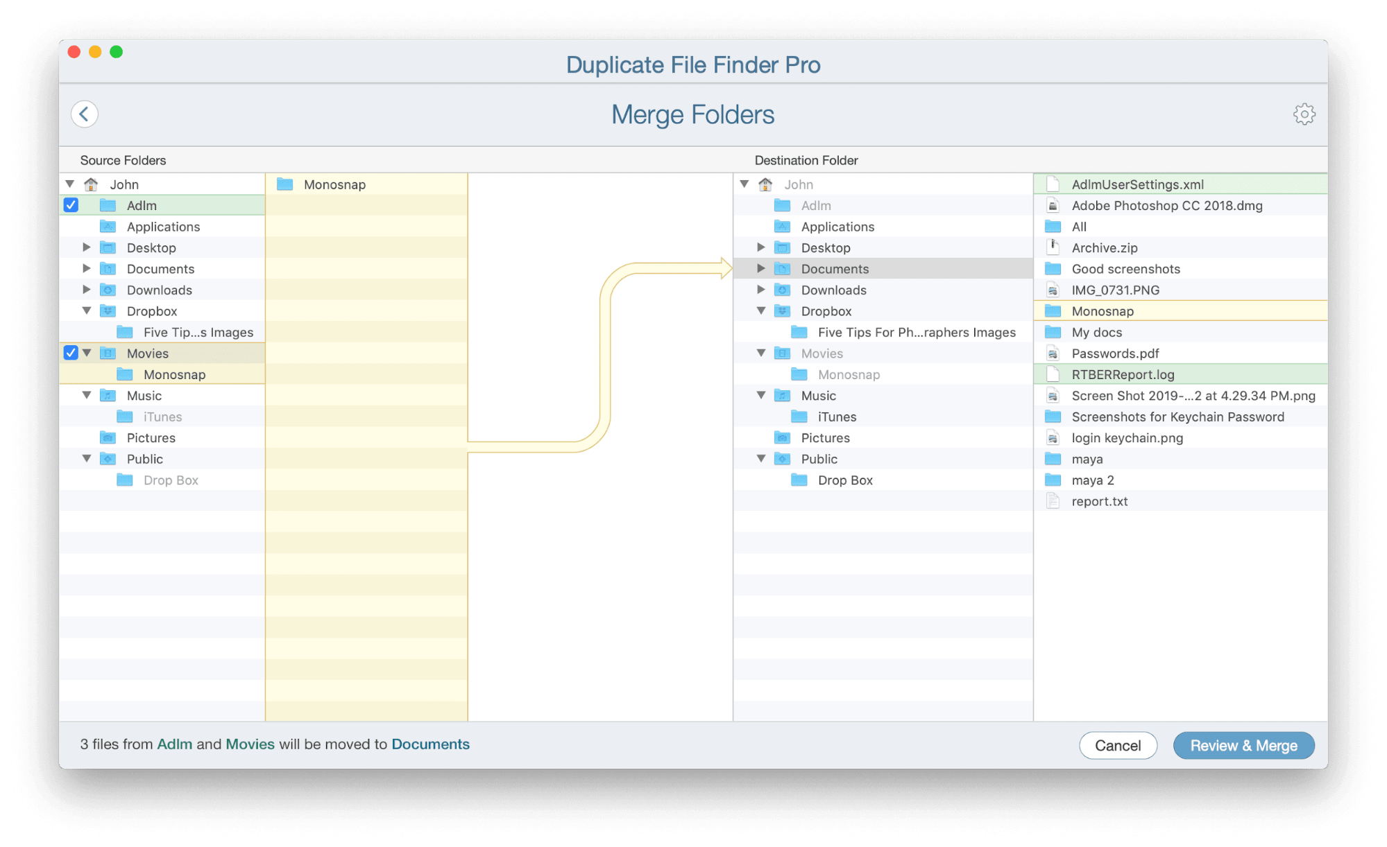 Duplicate File Finder How to merge Similar Folders