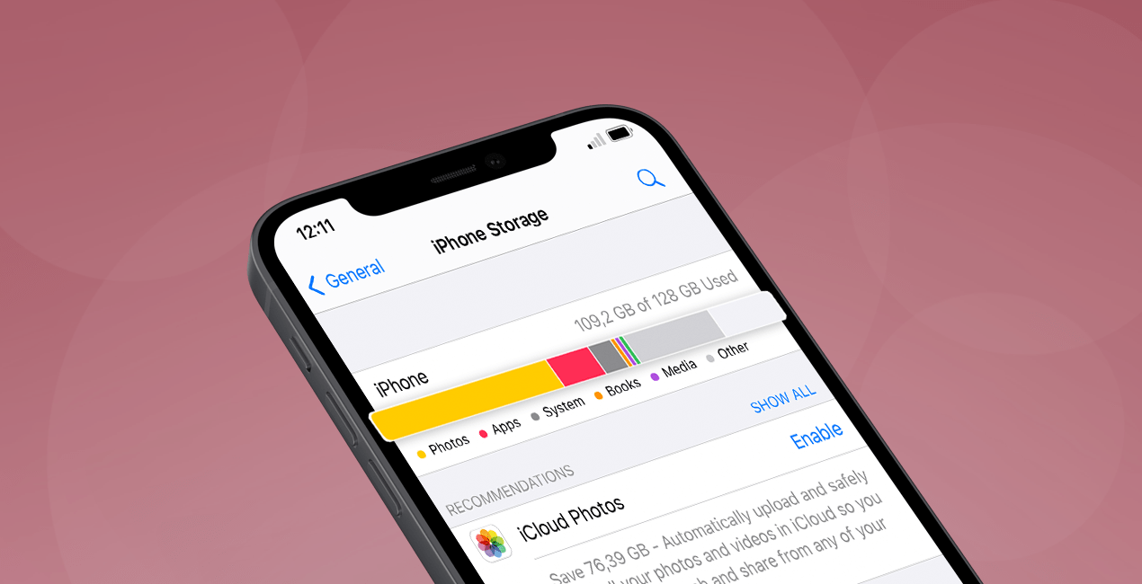 iPhone Storage Almost Full Clean up Storage Nektony