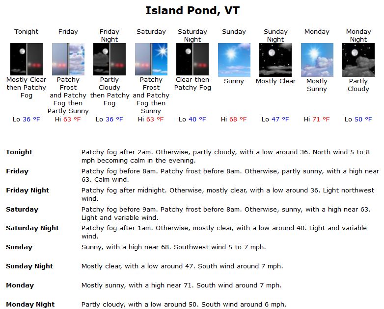 Fall Foliage Update 9/24/15 Island Pond, VT Weather & cam NEK