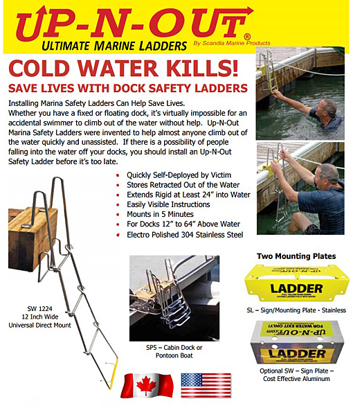 UPNOUT Dock Safety Ladders in British Columbia, Alberta Canada