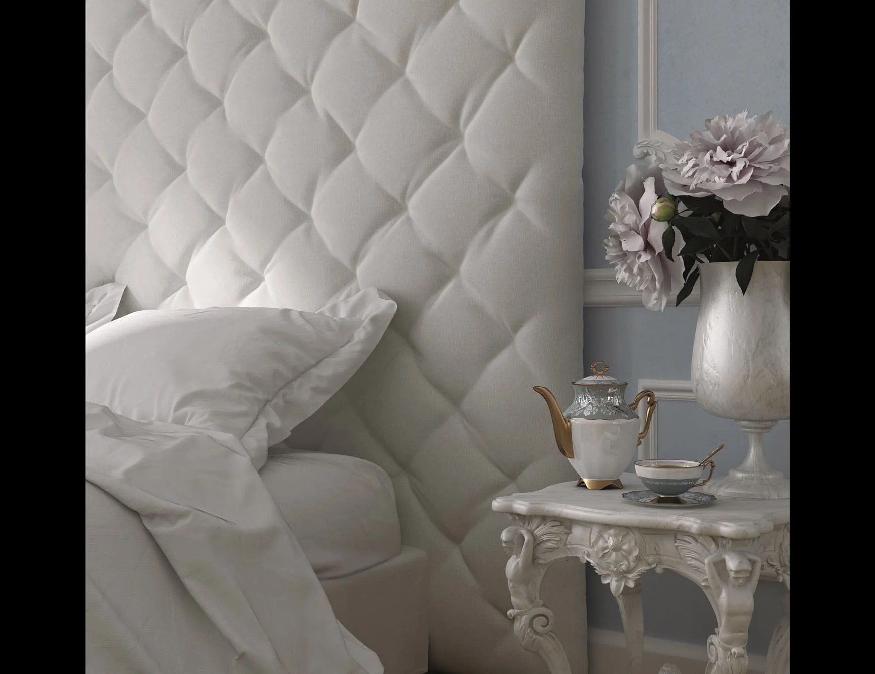 Nella Vetrina Amalia Italian Luxury Modern Storage Bed In Fabric