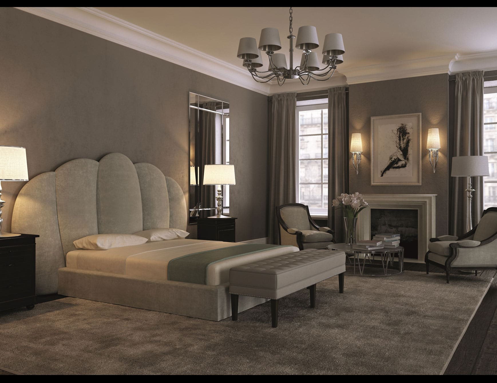 Nella Vetrina Carmen Italian Luxury Modern Storage Bed In Suede