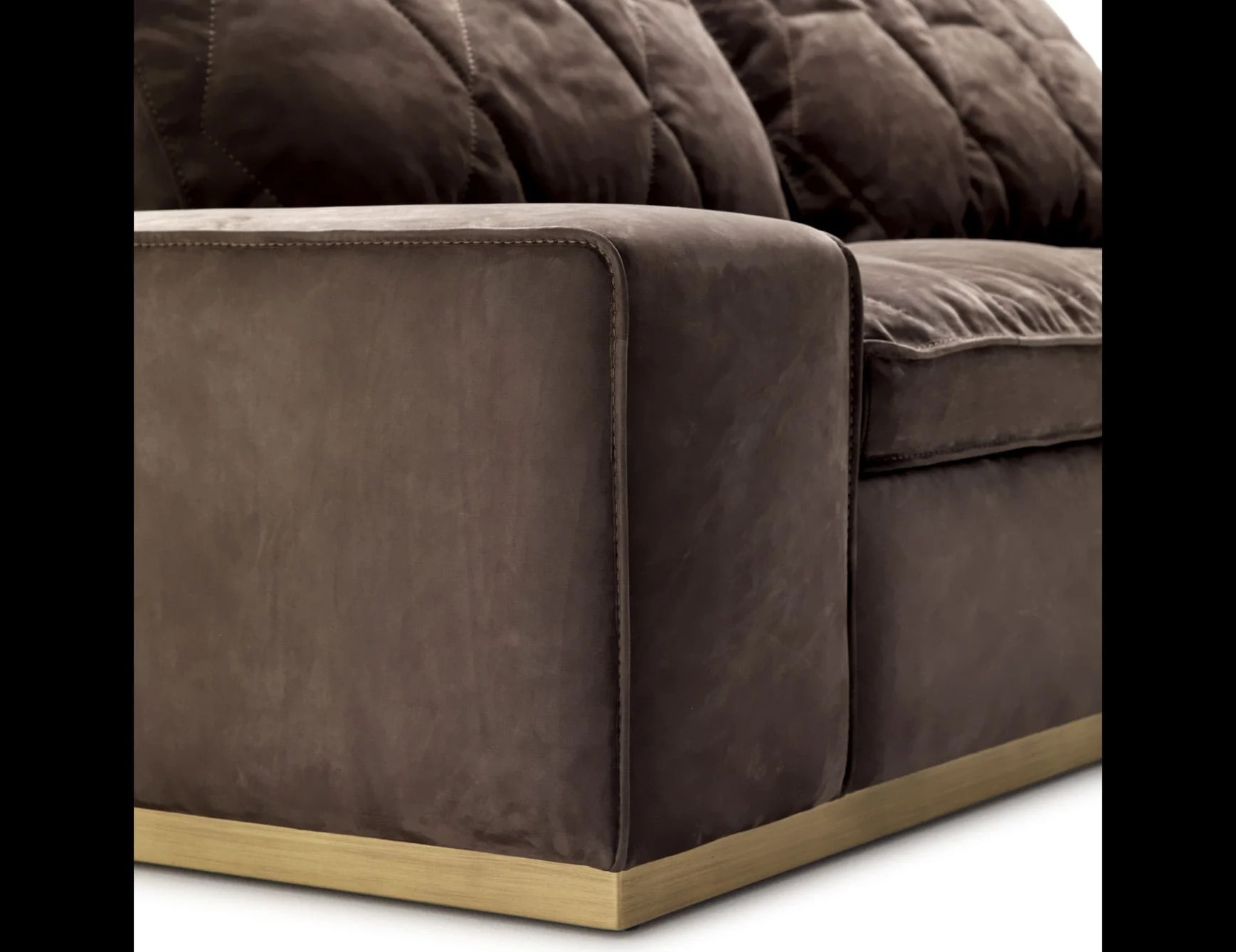Luxury Italian Cesar Sofa Chair in Brown Leather Ulivi Collection
